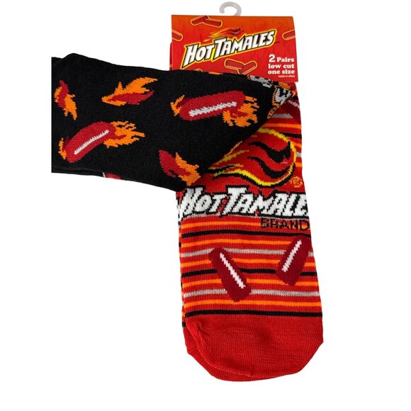 Hot Tamales 2 Pair Low Cut Socks Men’s 6-12 Candy Novelty Gift Pack - Picture 3 of 3